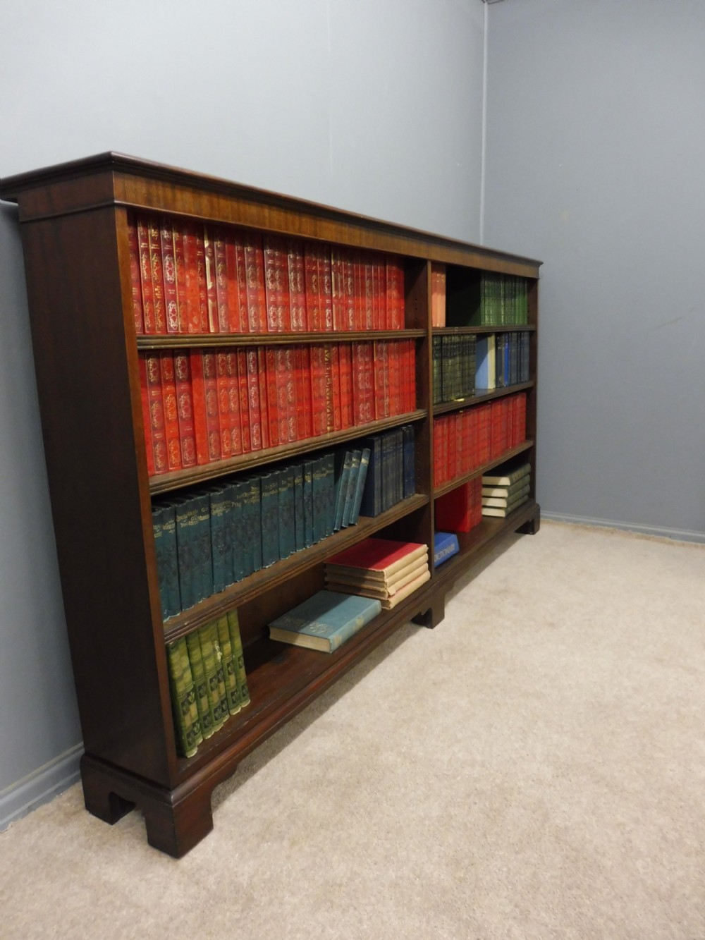 LONG EDWARDIAN MAHOGANY BOOKCASE View VII