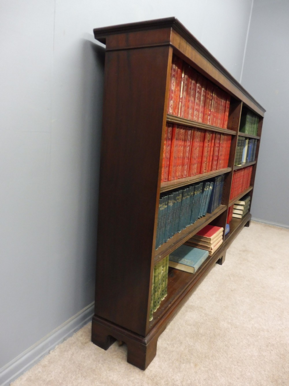 LONG EDWARDIAN MAHOGANY BOOKCASE View VIII