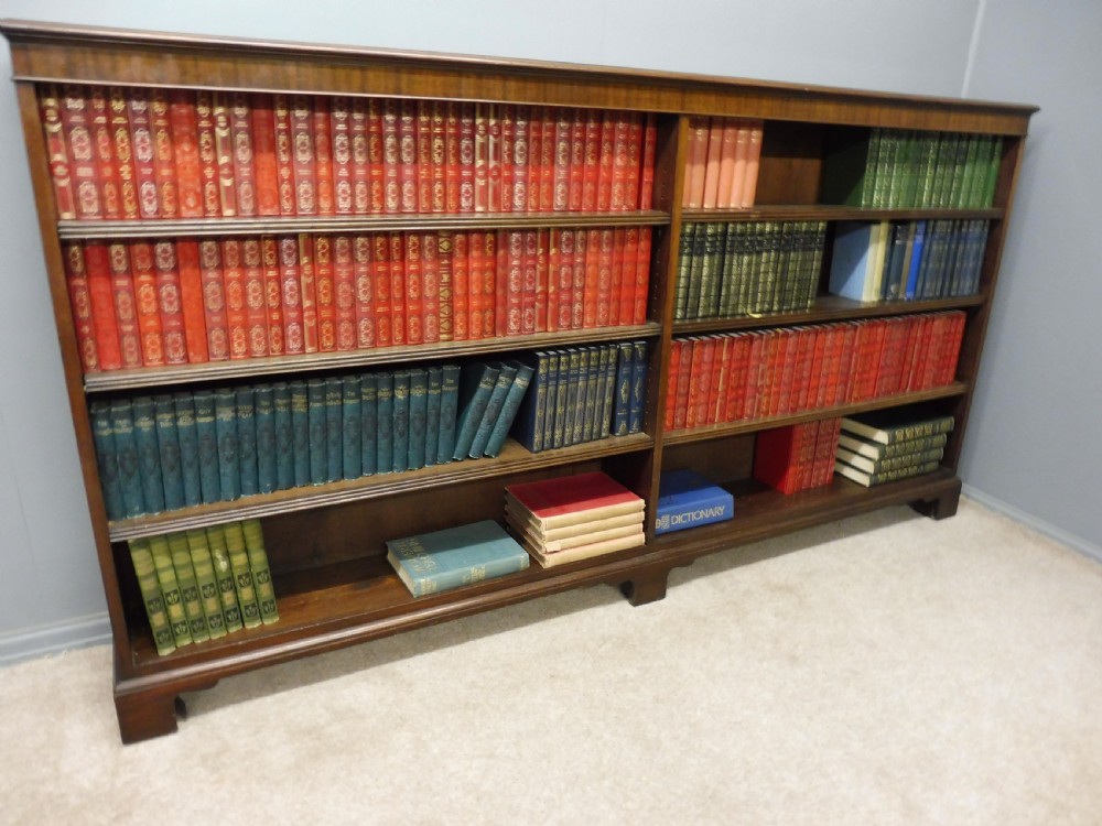 LONG EDWARDIAN MAHOGANY BOOKCASE View XIII