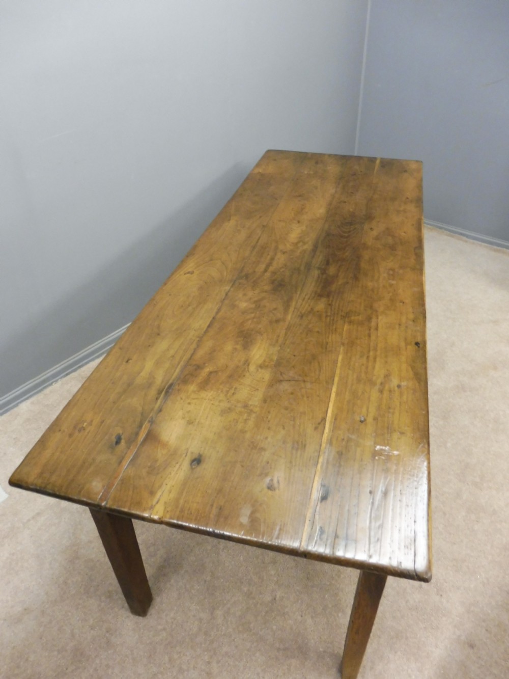 ANTIQUE ELM FRENCH FARMHOUSE TABLE CIRCA 1820 SEATS UP TO 8 View VI