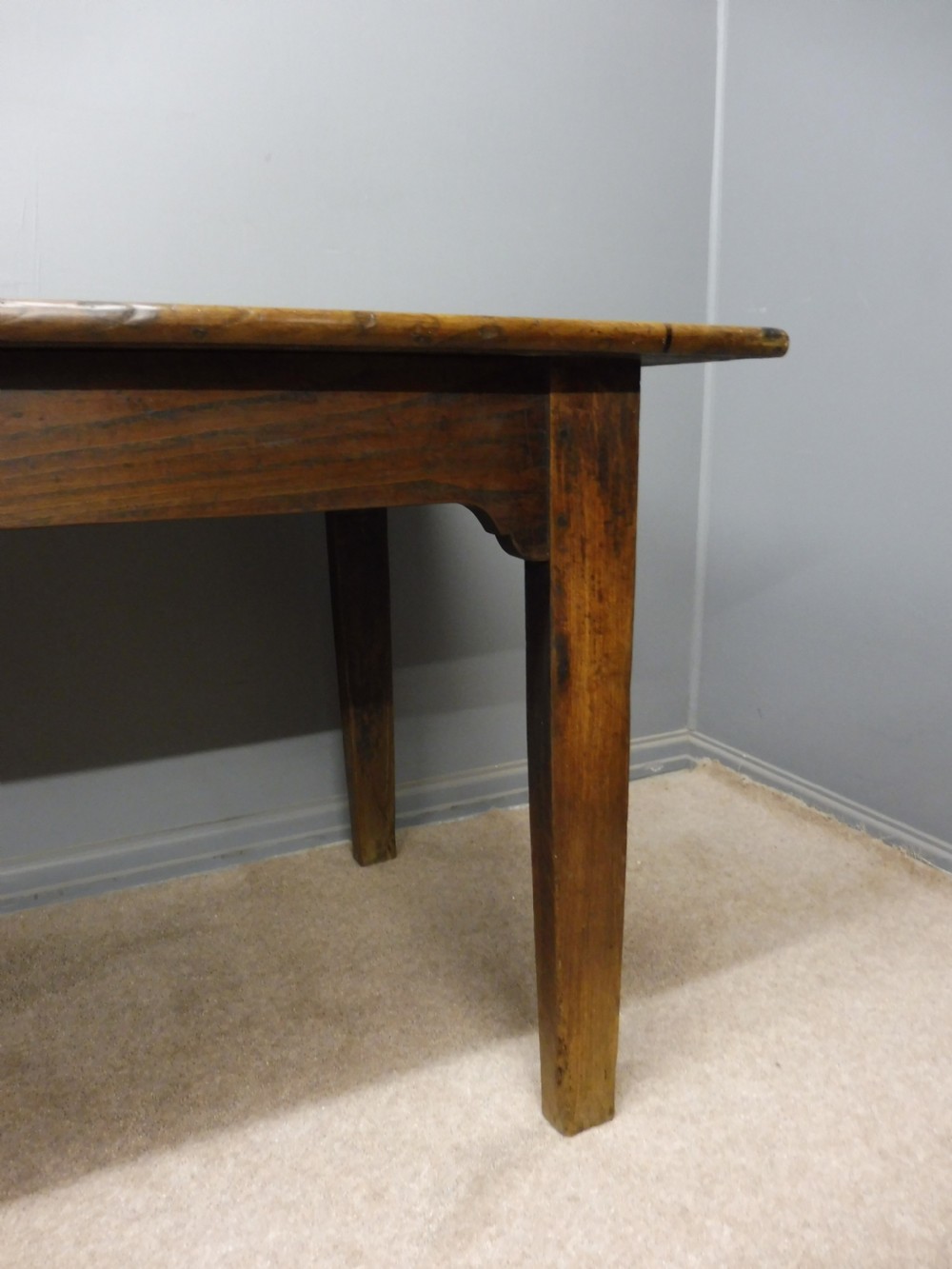 ANTIQUE ELM FRENCH FARMHOUSE TABLE CIRCA 1820 SEATS UP TO 8 View X