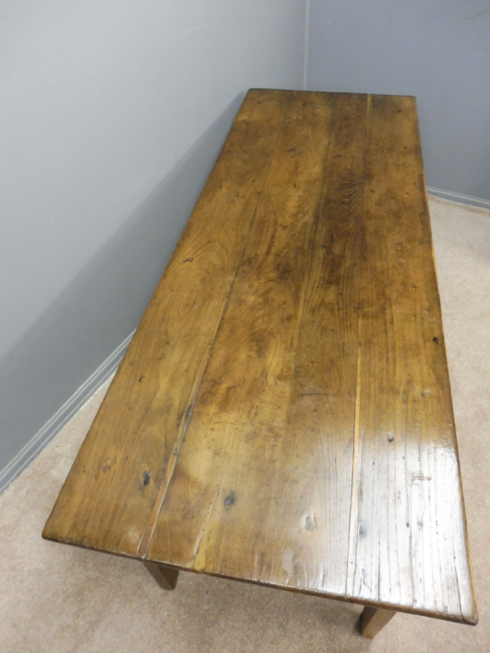 ANTIQUE ELM FRENCH FARMHOUSE TABLE CIRCA 1820 SEATS UP TO 8 View XIII
