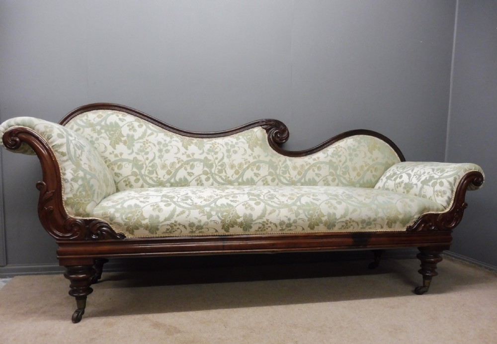 VICTORIAN MAHOGANY SCROLL END SOFA  CIRCA 1870