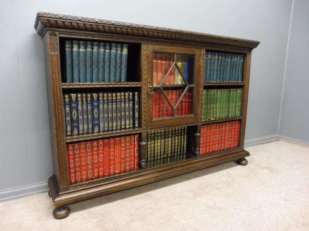 EDWARDIAN OAK BOOKCASE View II