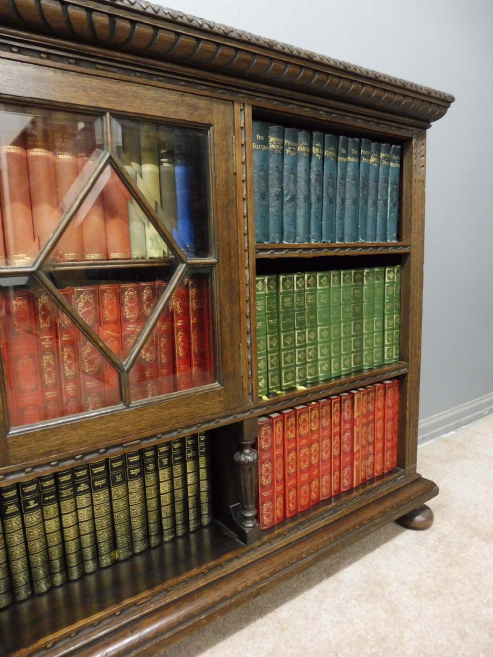 EDWARDIAN OAK BOOKCASE View XIV