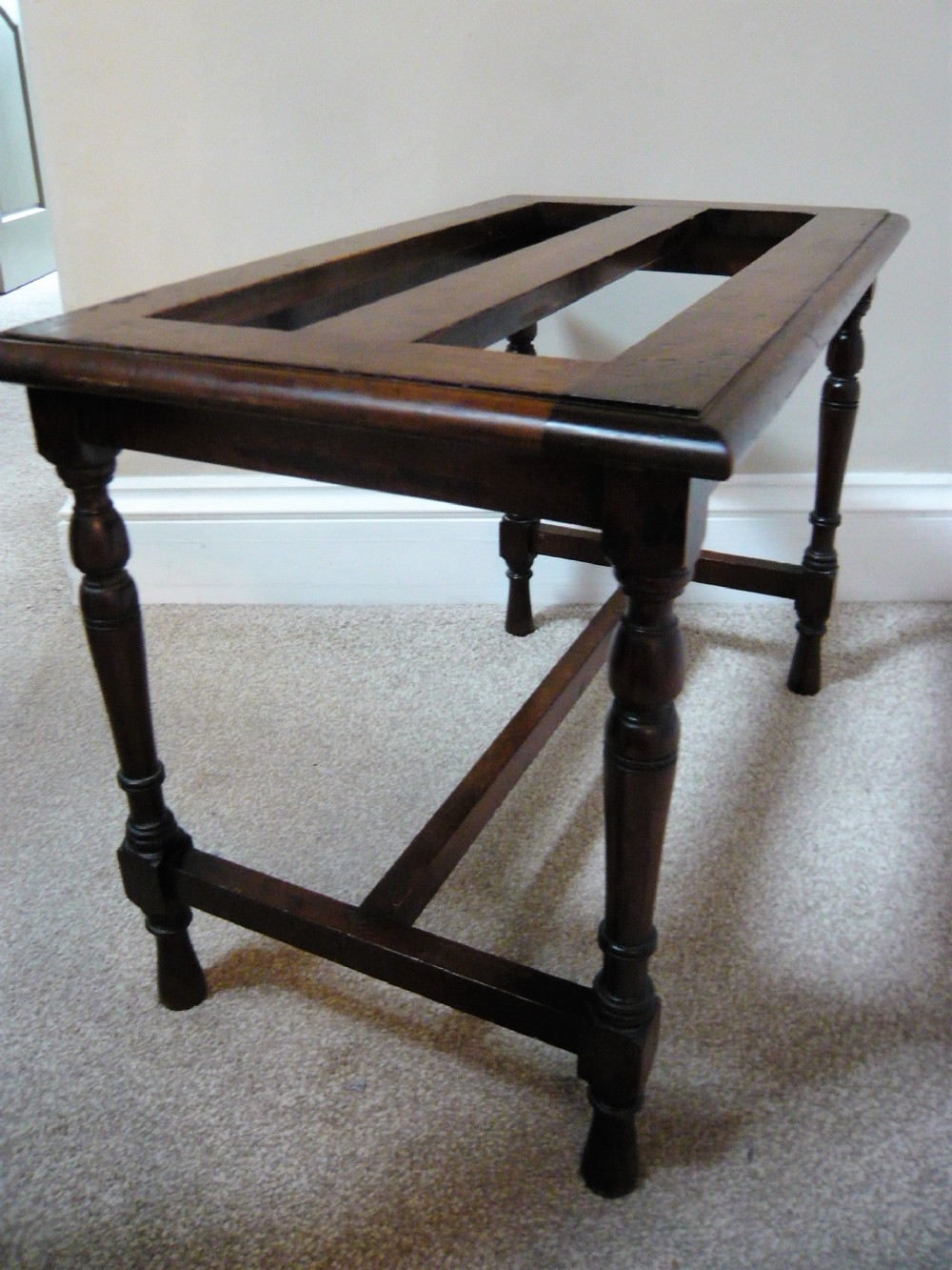 Victorian Mahogany Turned leg Luggage Rack Luggage Stand c1890