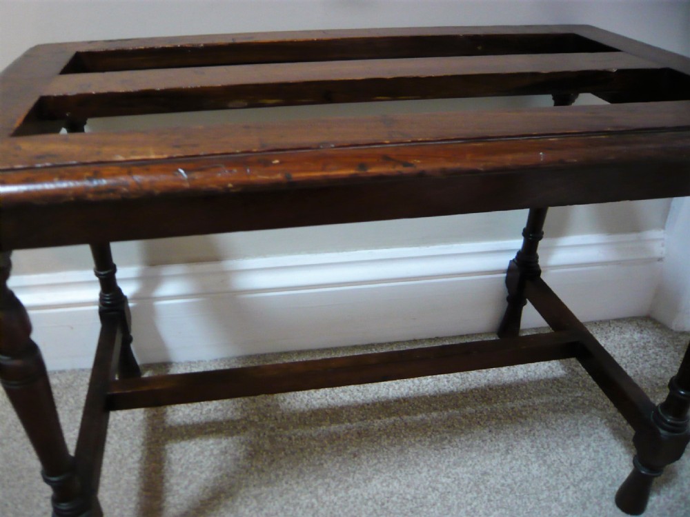 Victorian Mahogany Turned leg Luggage Rack Luggage Stand c1890 View V