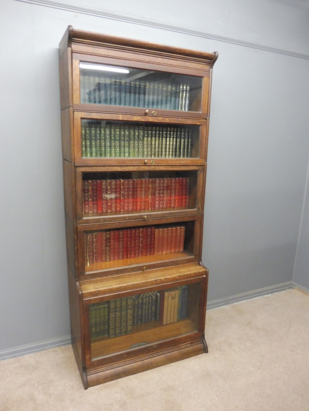 5 HIGH EDWARDIAN GUNN STACKING BOOKCASE 