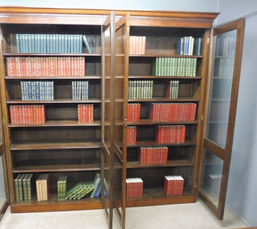 VERY LARGE VICTORIAN MAHOGANY GLAZED BOOKCASE View XII