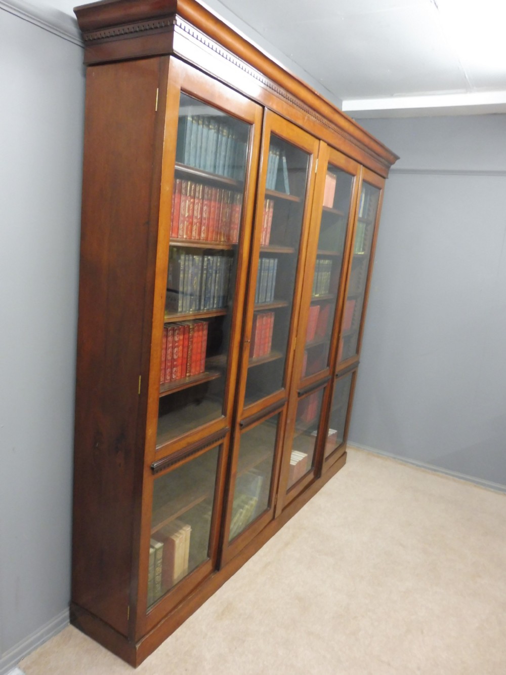 VERY LARGE VICTORIAN MAHOGANY GLAZED BOOKCASE View XVII