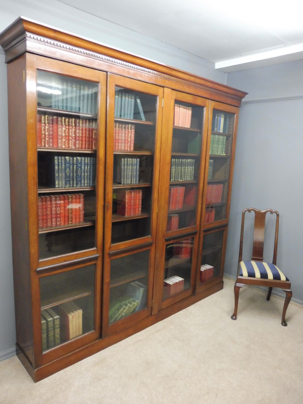 VERY LARGE VICTORIAN MAHOGANY GLAZED BOOKCASE View XVIII