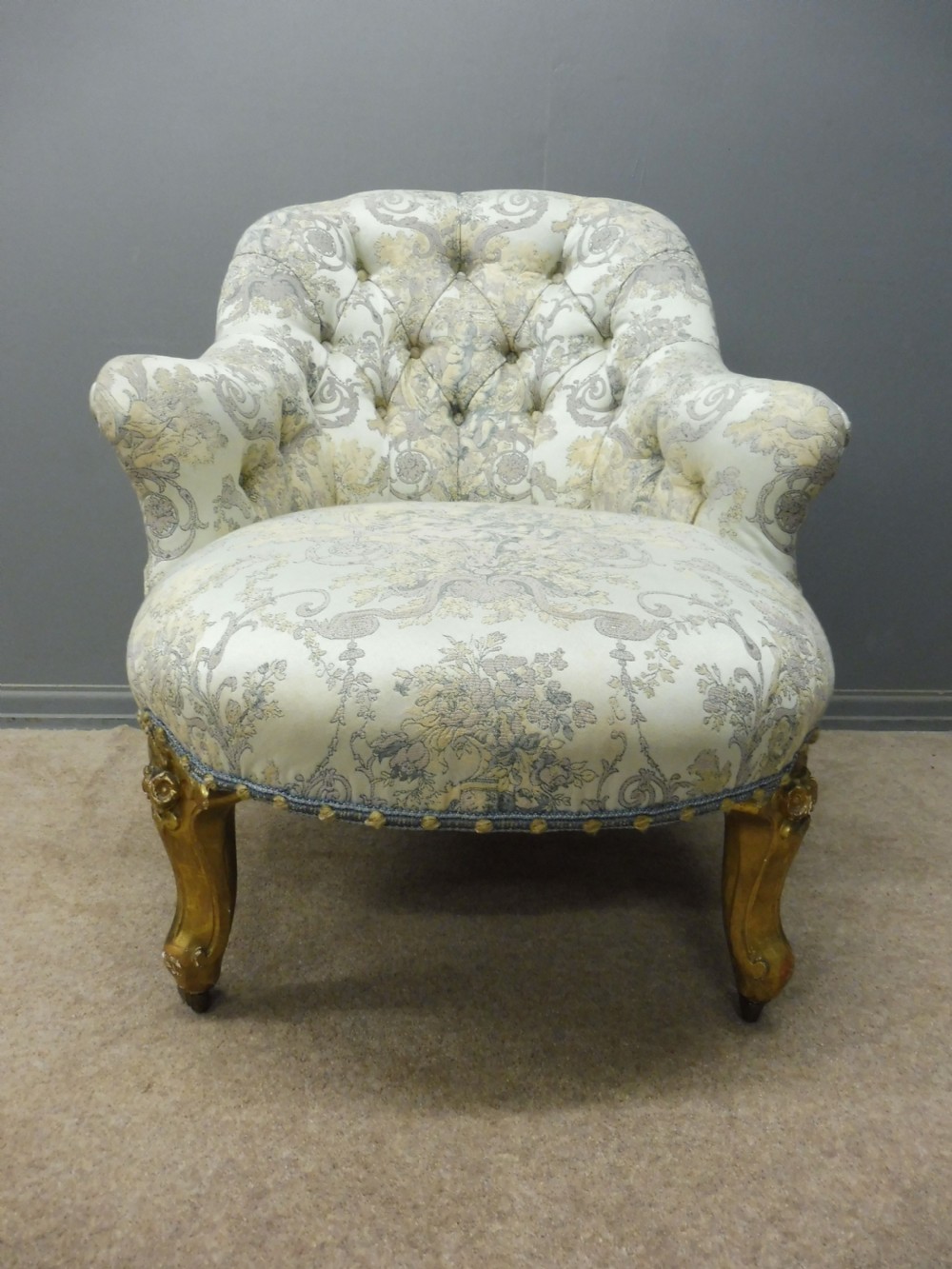 GILT LEGGED VICTORIAN BEDROOM CHAIR View II