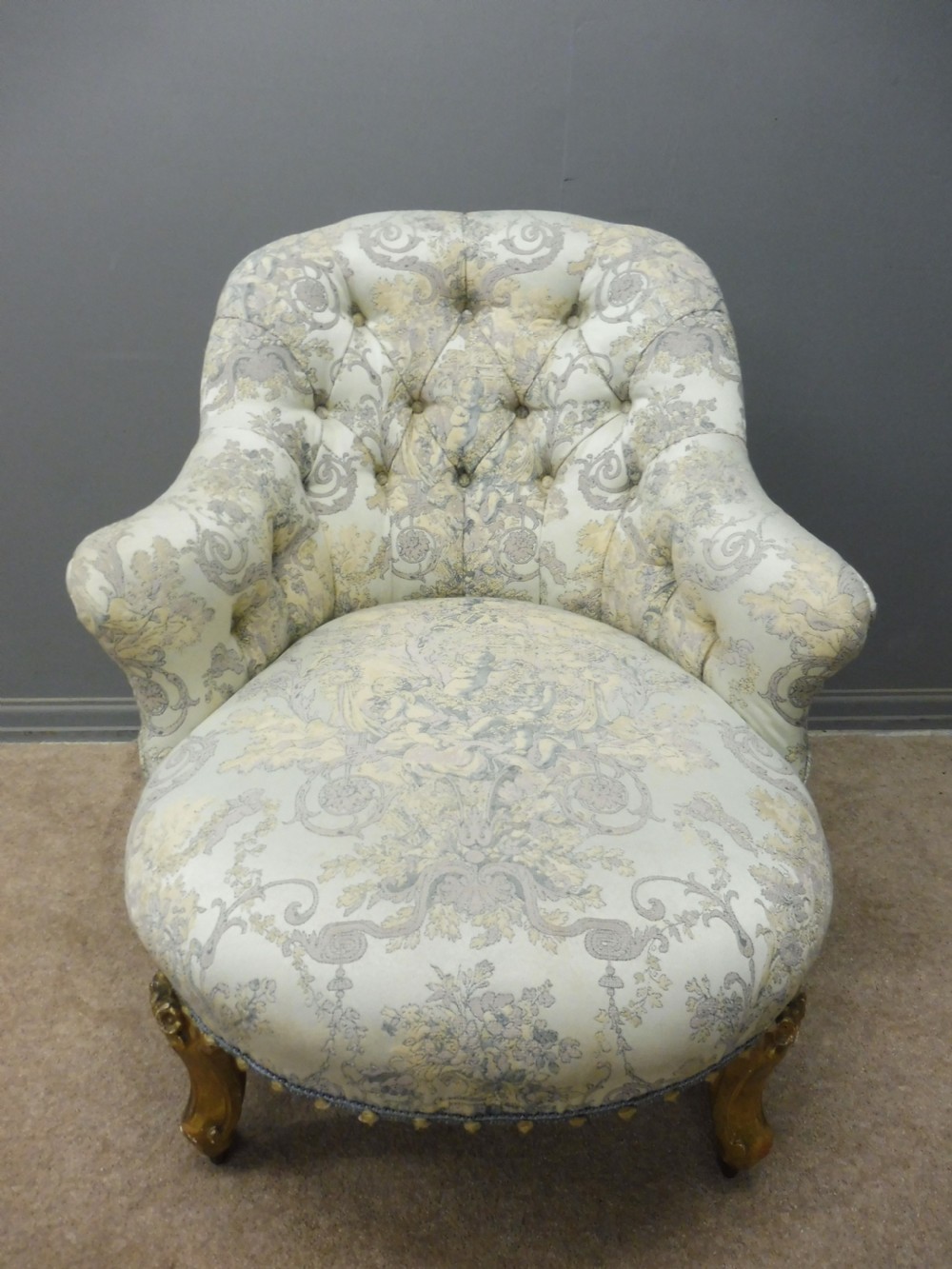GILT LEGGED VICTORIAN BEDROOM CHAIR View III
