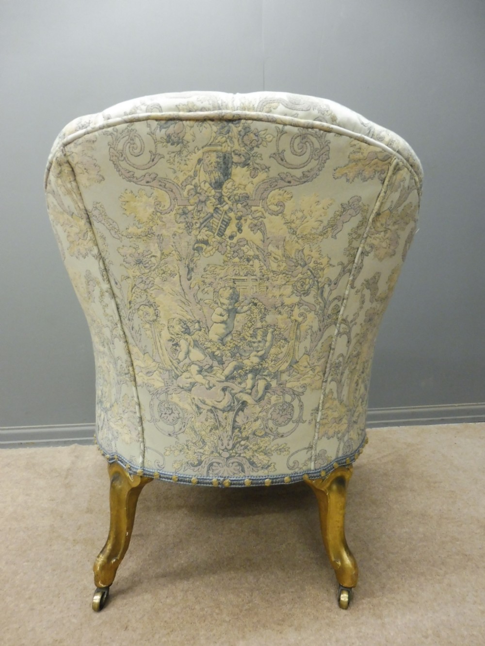 GILT LEGGED VICTORIAN BEDROOM CHAIR View VIII