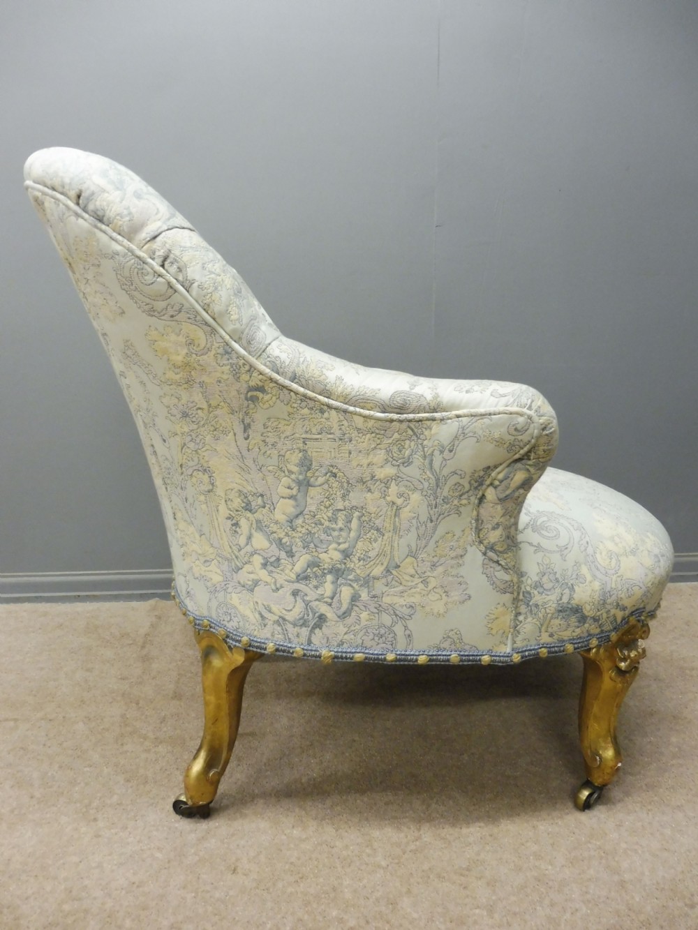 GILT LEGGED VICTORIAN BEDROOM CHAIR View IX