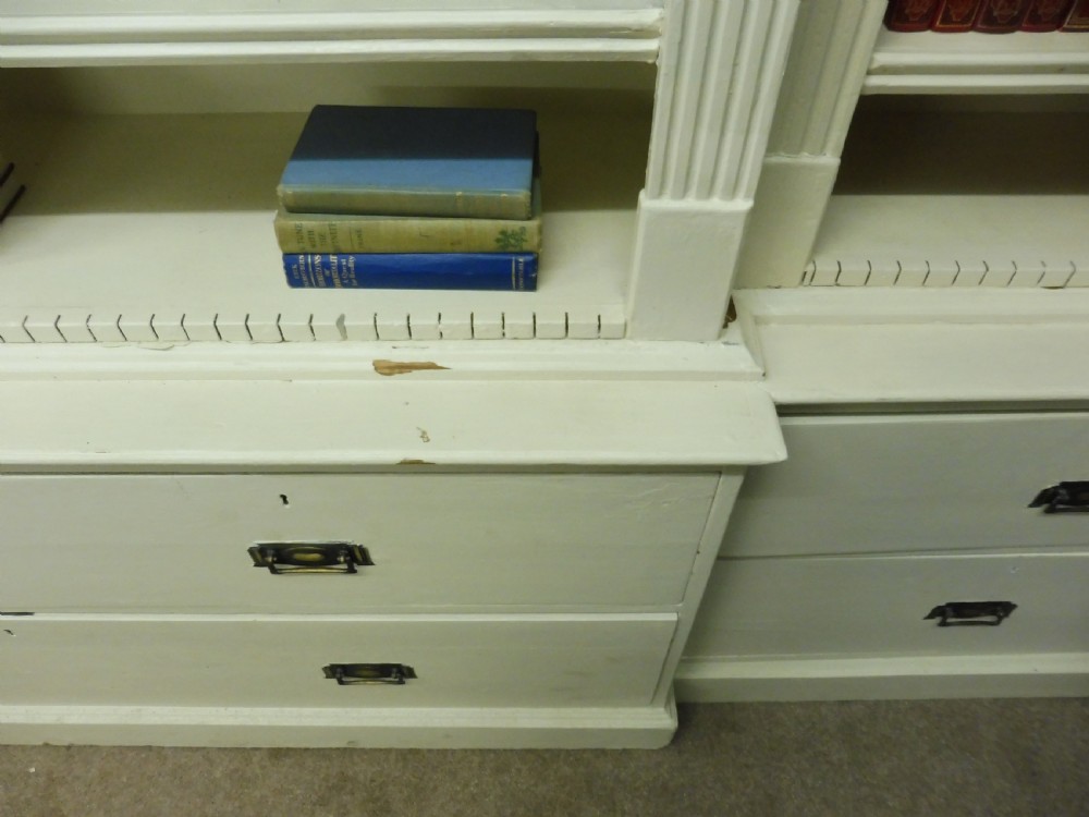 LARGE VICTORIAN PAINTED PINE BOOKCASE View X