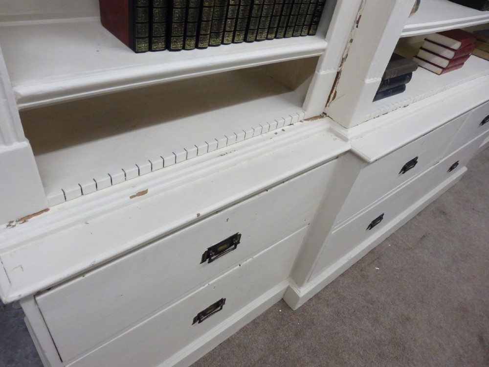 LARGE VICTORIAN PAINTED PINE BOOKCASE View XI