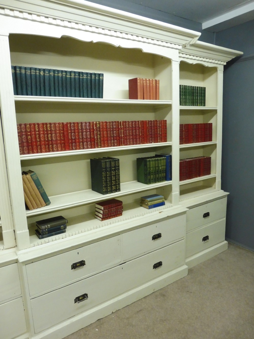 LARGE VICTORIAN PAINTED PINE BOOKCASE View XV