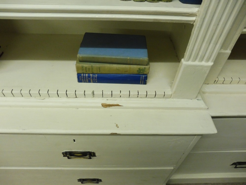 LARGE VICTORIAN PAINTED PINE BOOKCASE View XIX