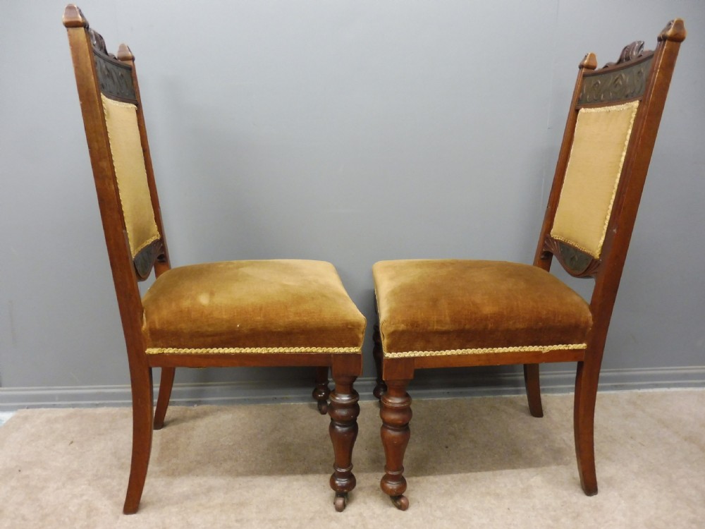 SET OF 6 WALNUT ARTS AND CRAFTS DINING CHAIRS View IV