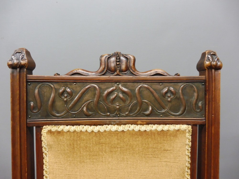 SET OF 6 WALNUT ARTS AND CRAFTS DINING CHAIRS View IX
