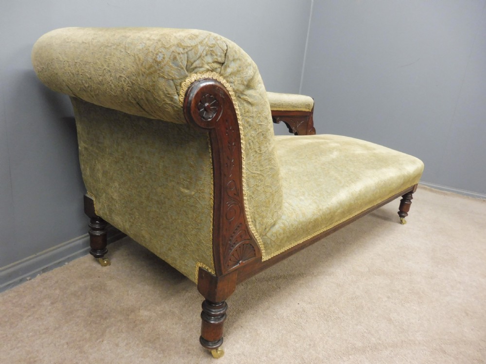 LATE VICTORIAN WALNUT CHAISE LONG IN EXCELLENT CONDITION View IV