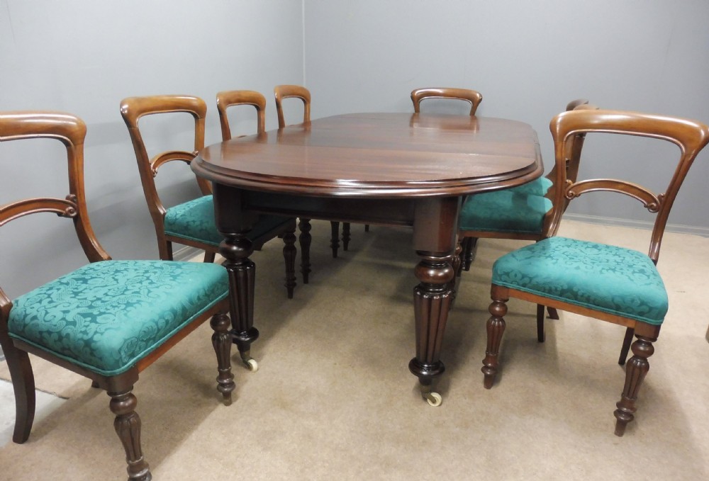 VICTORIAN MID 19TH CENTURY MAHOGANY EXTENDING DINING TABLE SEATS 8 View XI