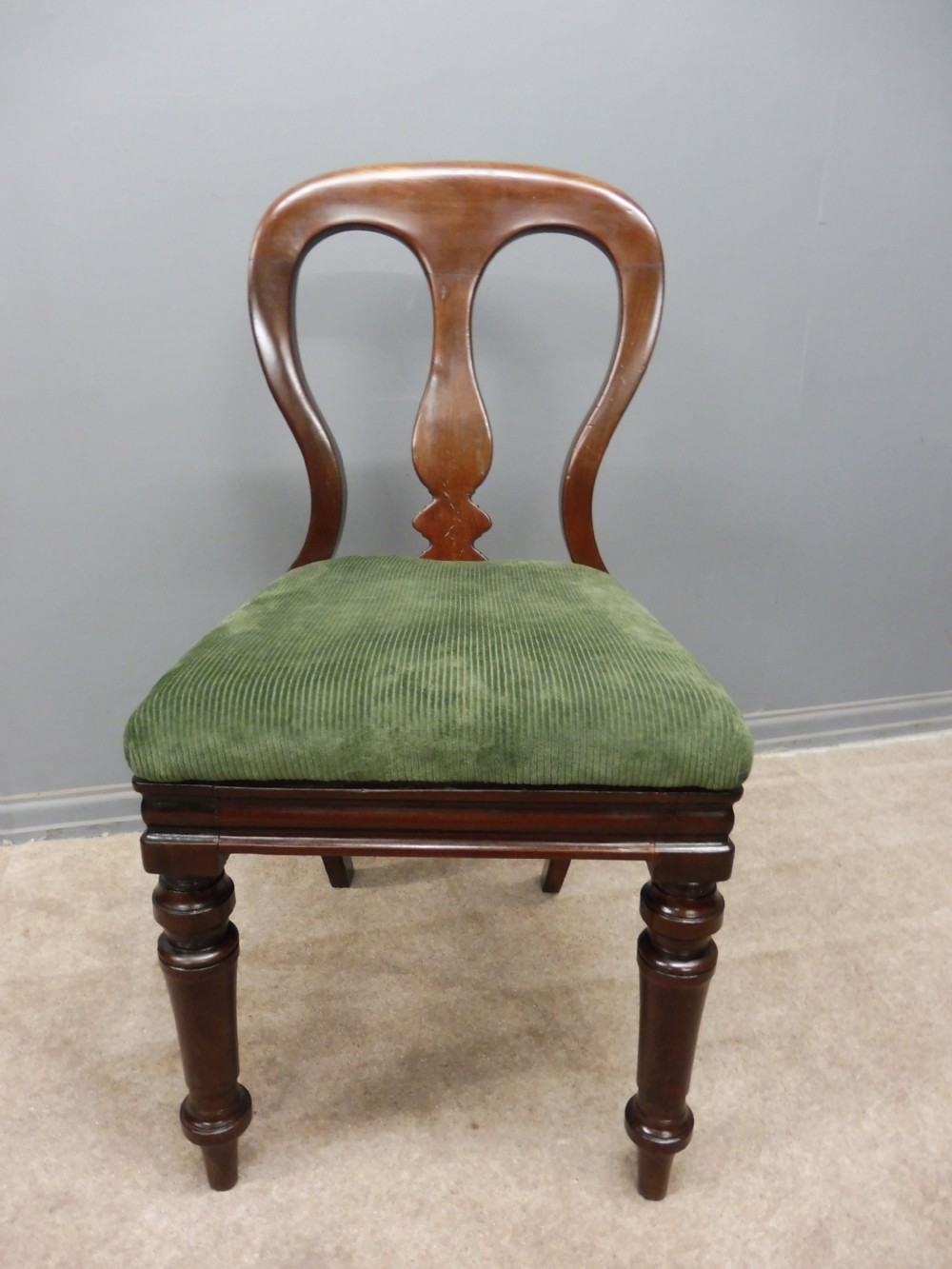 SET OF TEN VICTORIAN BALLOON BACK DINING CHAIR  View IX