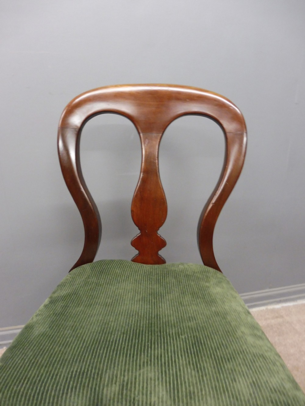 SET OF TEN VICTORIAN BALLOON BACK DINING CHAIR  View X