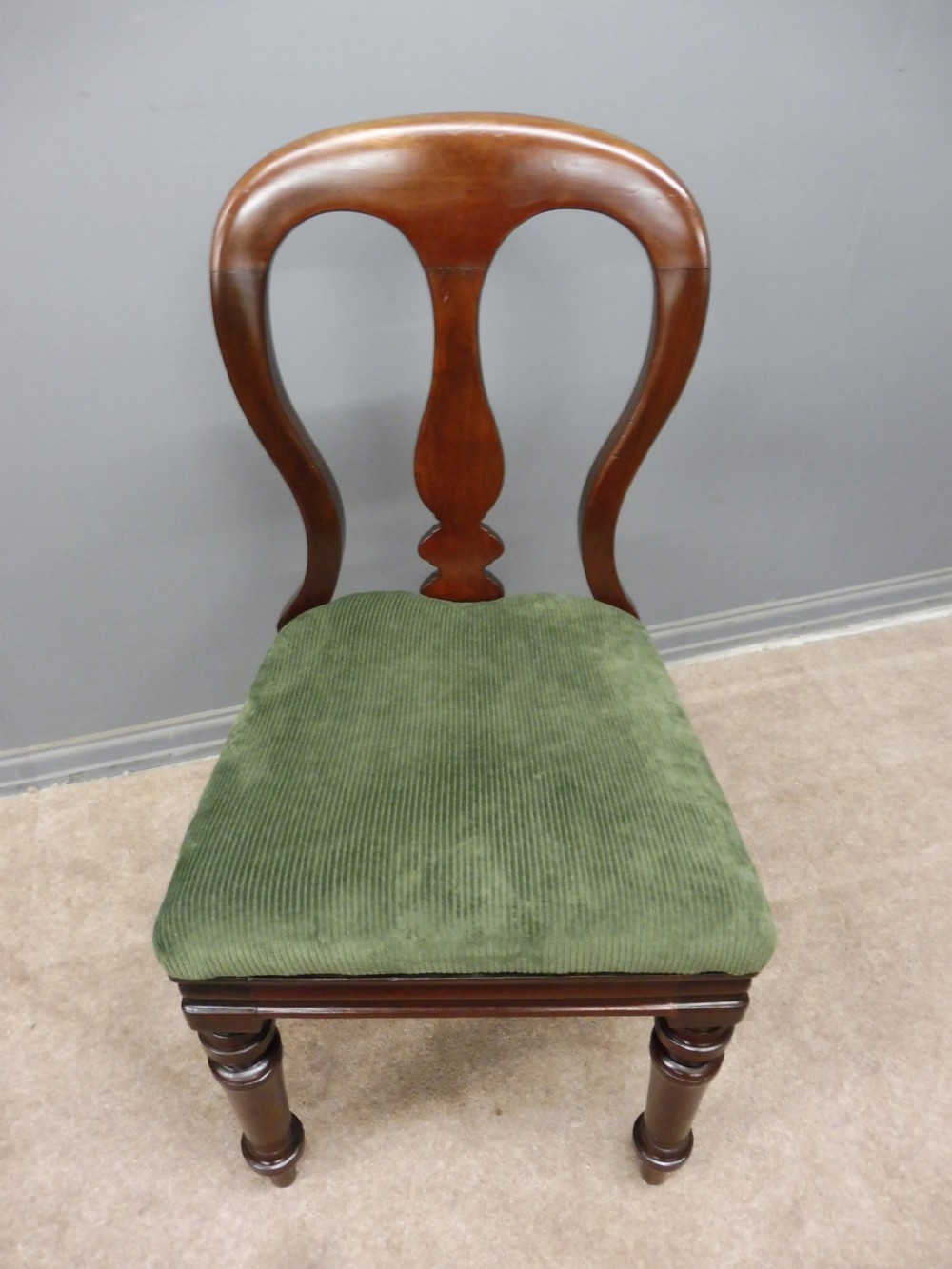 SET OF TEN VICTORIAN BALLOON BACK DINING CHAIR  View XII