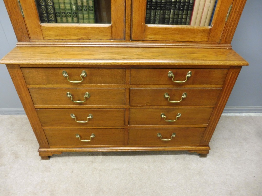 ANTIQUE OAK BOOKCASE ON CHEST CIRCA 1900 View XIII
