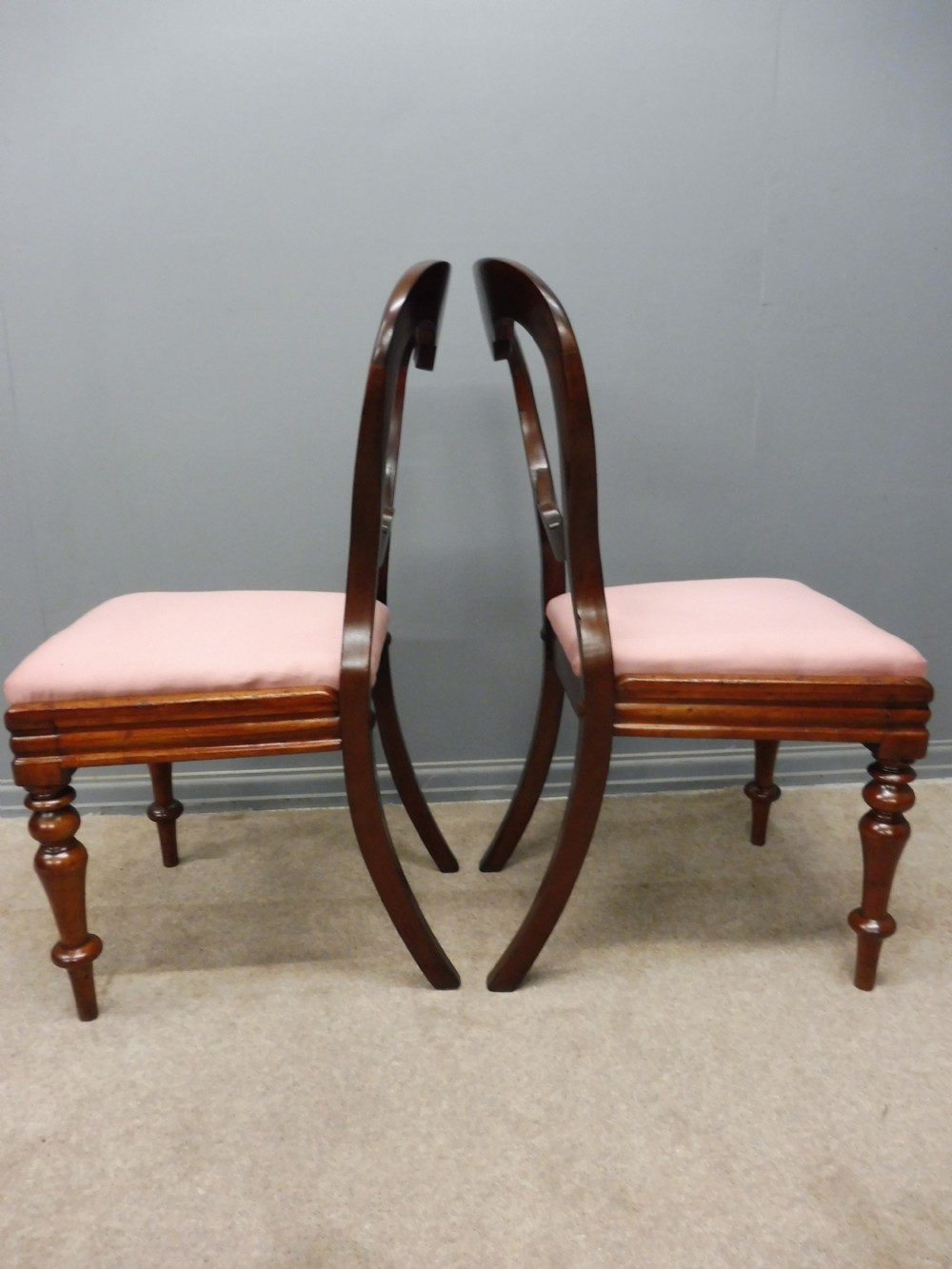 SET OF 8 ANTIQUE VICTORIAN BALLOON BACK DINING CHAIRS CIRCA 1870 View VI