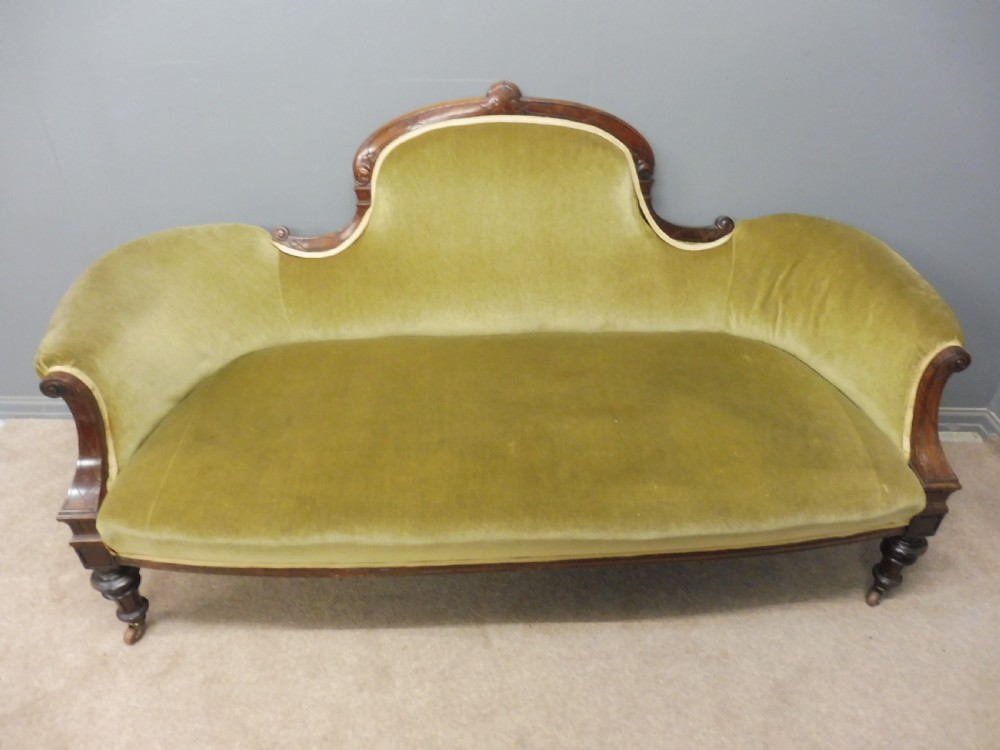 ANTIQUE VICTORIAN ROSEWOOD SHOWFRAME SOFA  View III