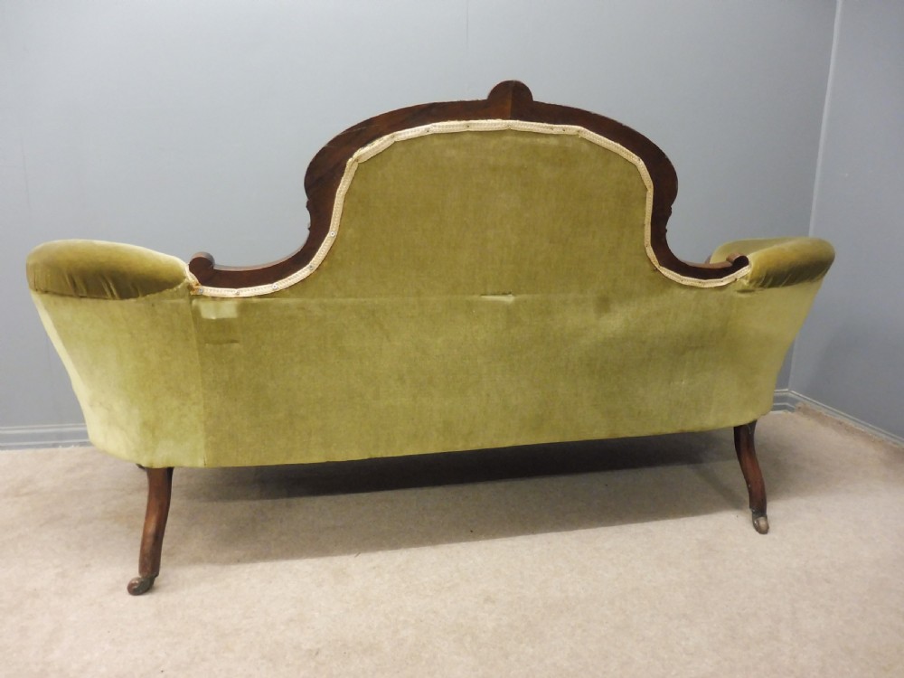 ANTIQUE VICTORIAN ROSEWOOD SHOWFRAME SOFA  View IX