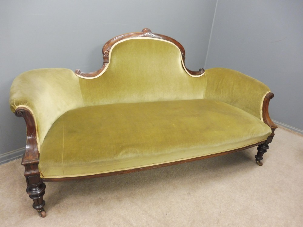 ANTIQUE VICTORIAN ROSEWOOD SHOWFRAME SOFA  View X