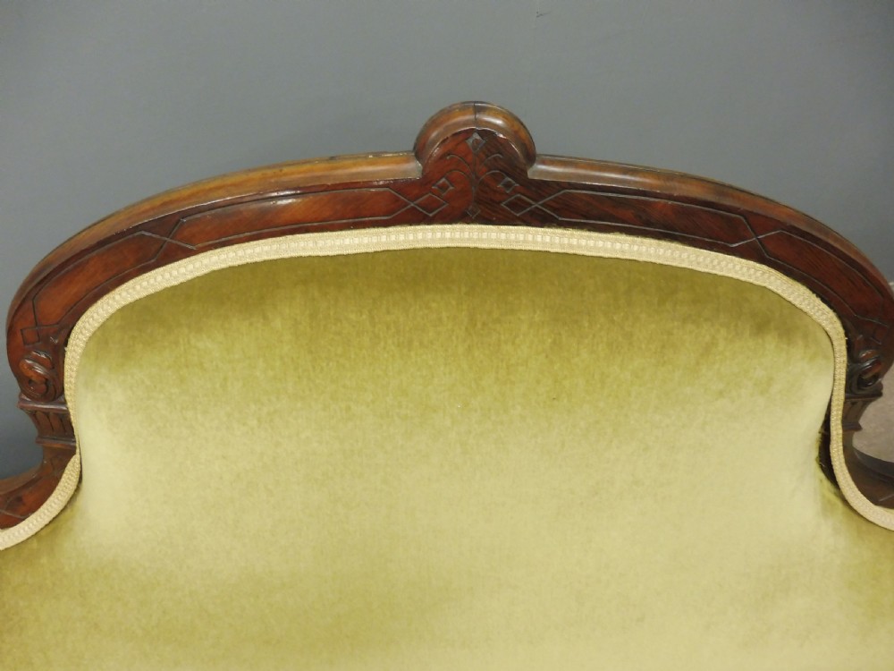 ANTIQUE VICTORIAN ROSEWOOD SHOWFRAME SOFA  View XI
