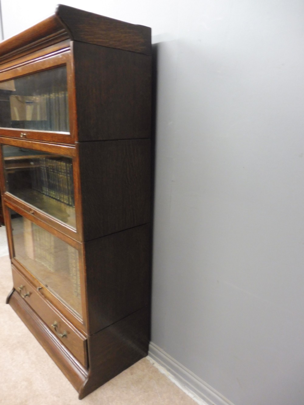 OAK STACKING SECTION LAWYERS BOOKCASE BY GUNN View IV