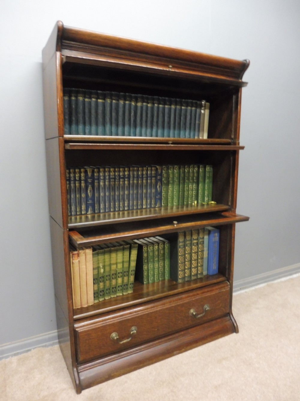 OAK STACKING SECTION LAWYERS BOOKCASE BY GUNN View VII