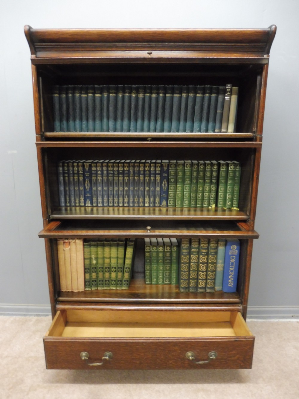OAK STACKING SECTION LAWYERS BOOKCASE BY GUNN View VIII