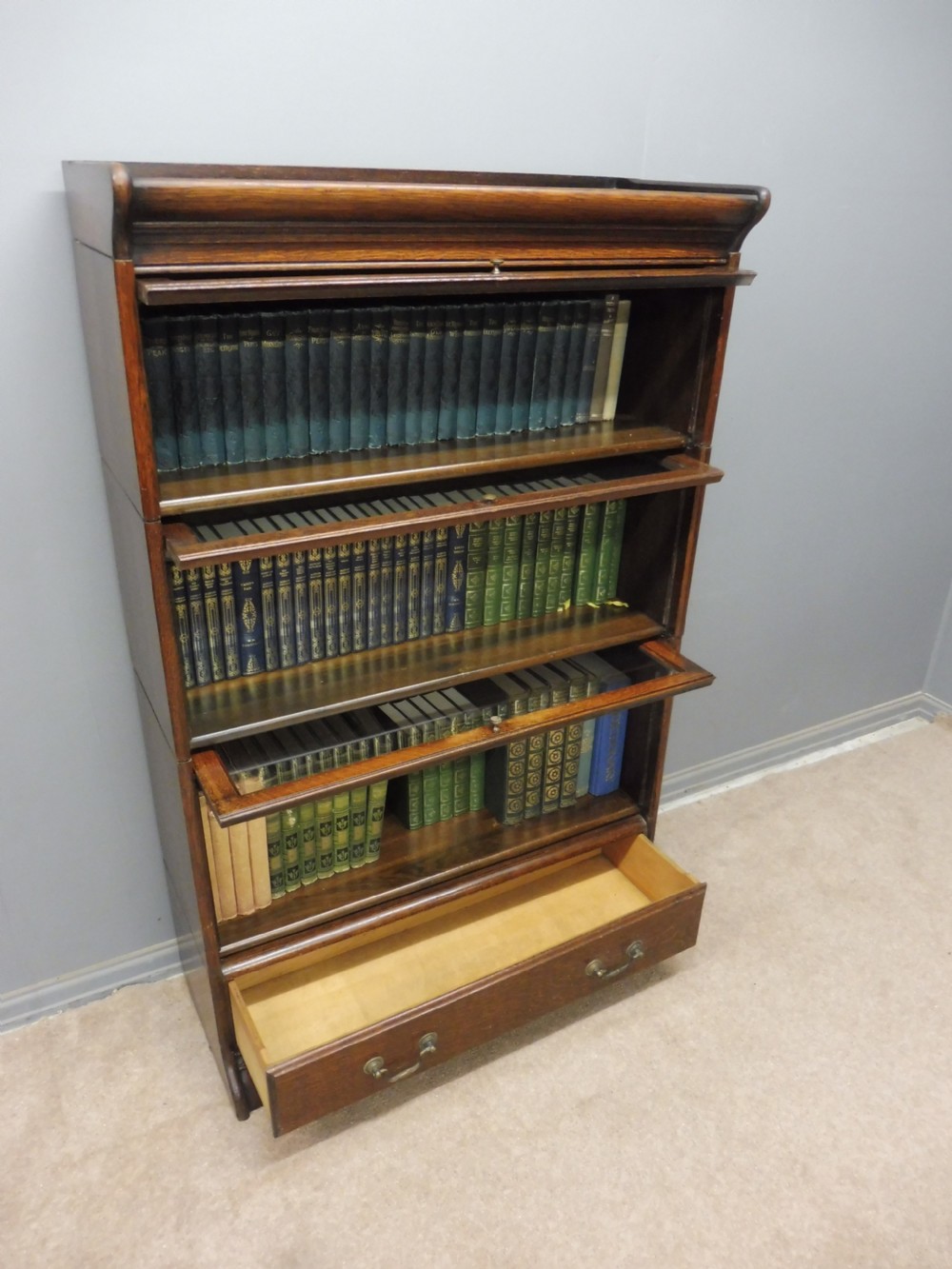 OAK STACKING SECTION LAWYERS BOOKCASE BY GUNN View IX