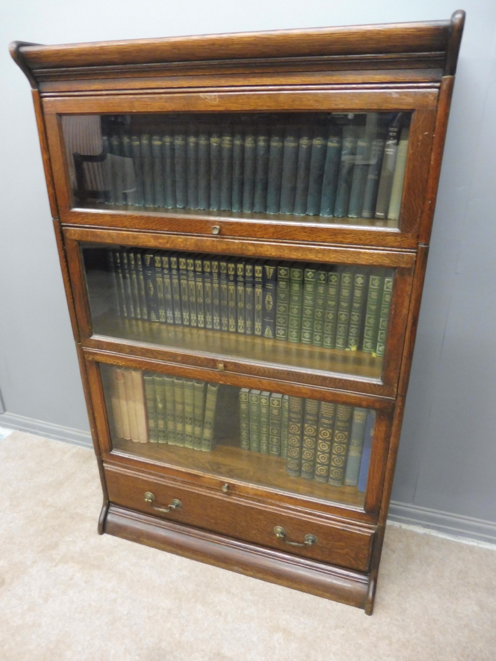 OAK STACKING SECTION LAWYERS BOOKCASE BY GUNN View X
