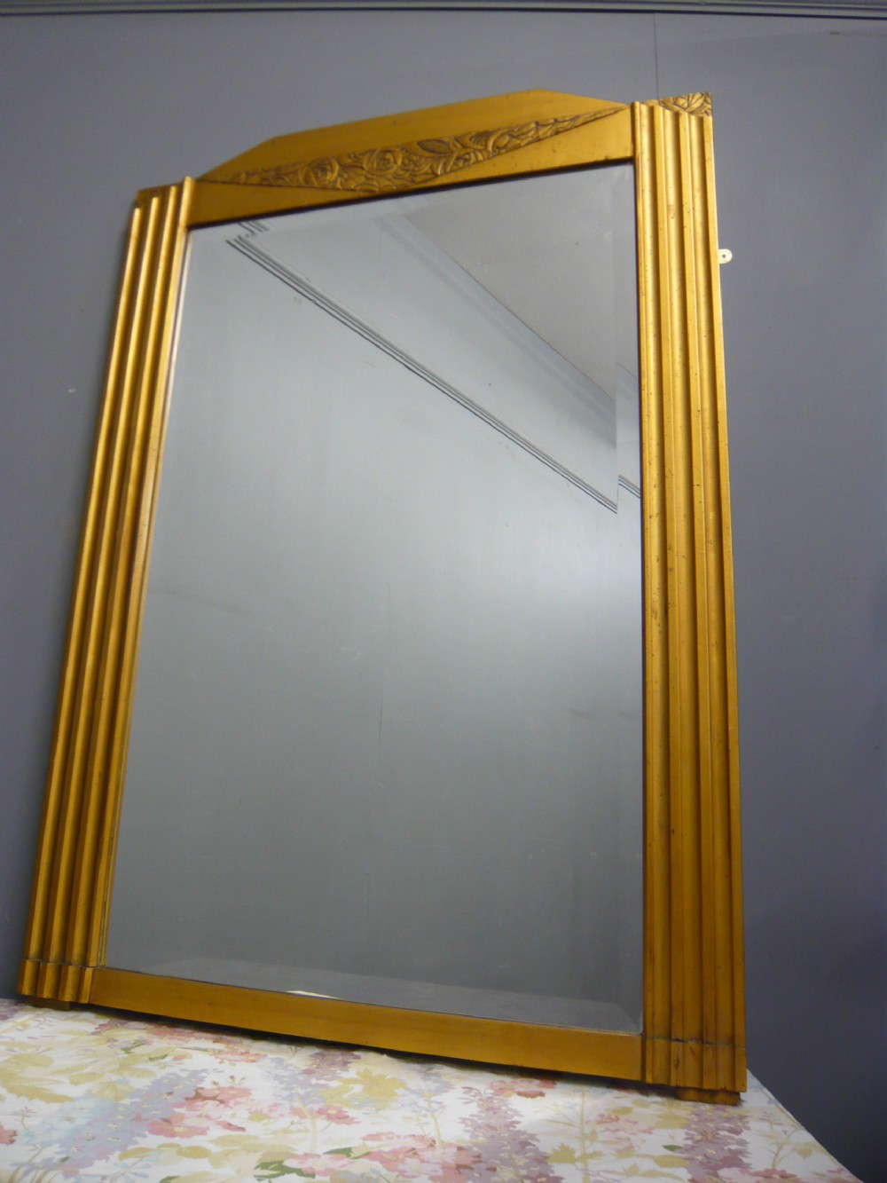 LARGE FRENCH GILT ART DECO MIRROR c 1920 View II