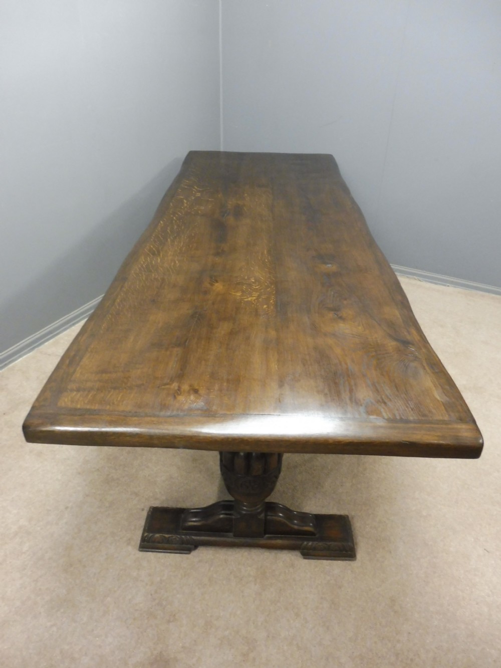 LARGE OAK REFECTORY TABLE CIRCA 1900 View II