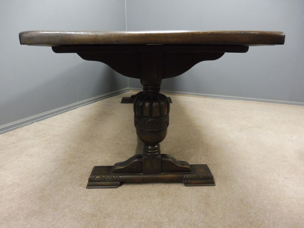 LARGE OAK REFECTORY TABLE CIRCA 1900 View III