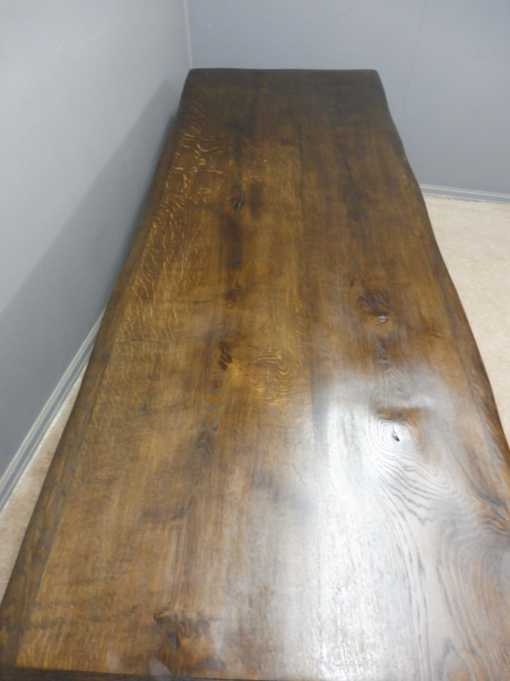 LARGE OAK REFECTORY TABLE CIRCA 1900 View IV