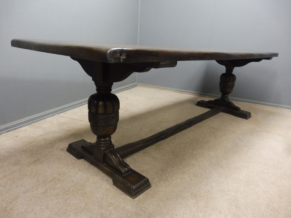 LARGE OAK REFECTORY TABLE CIRCA 1900 View VI