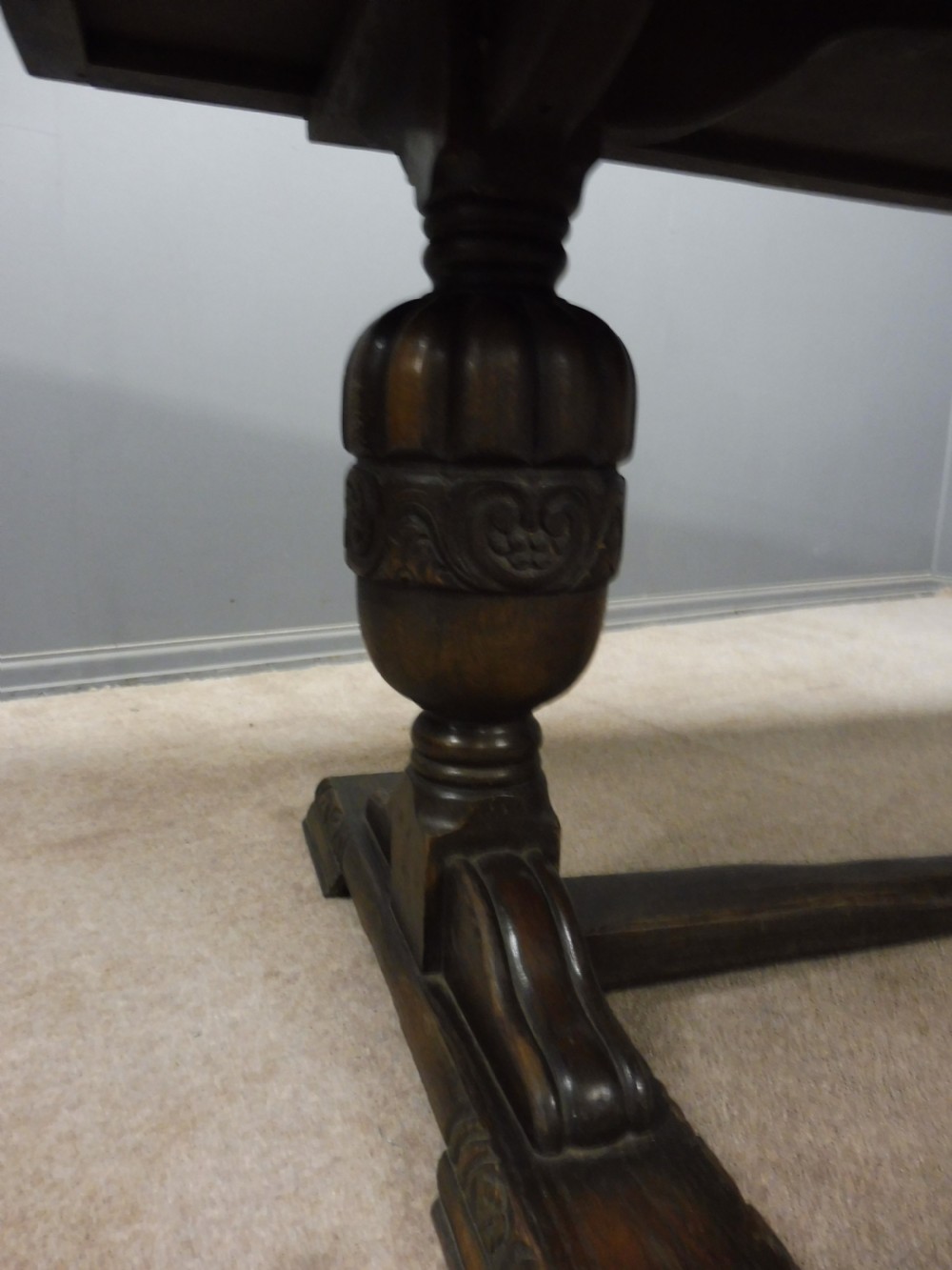 LARGE OAK REFECTORY TABLE CIRCA 1900 View VII