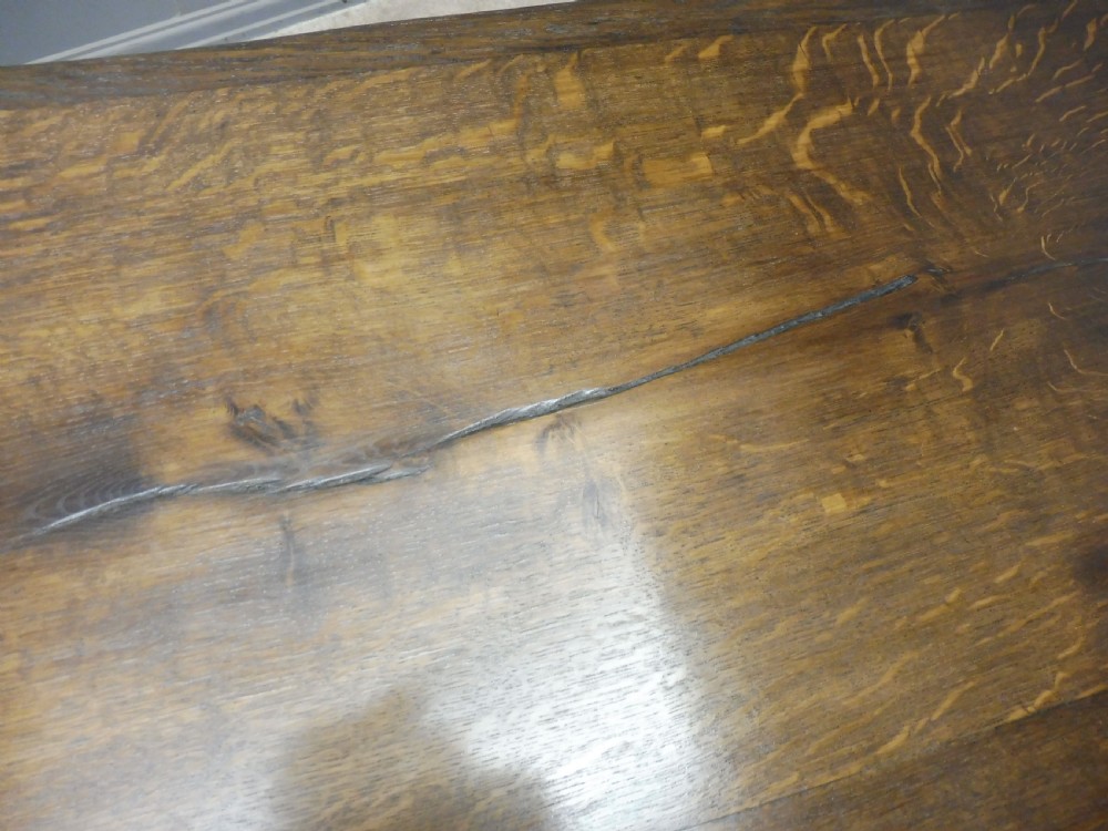 LARGE OAK REFECTORY TABLE CIRCA 1900 View X