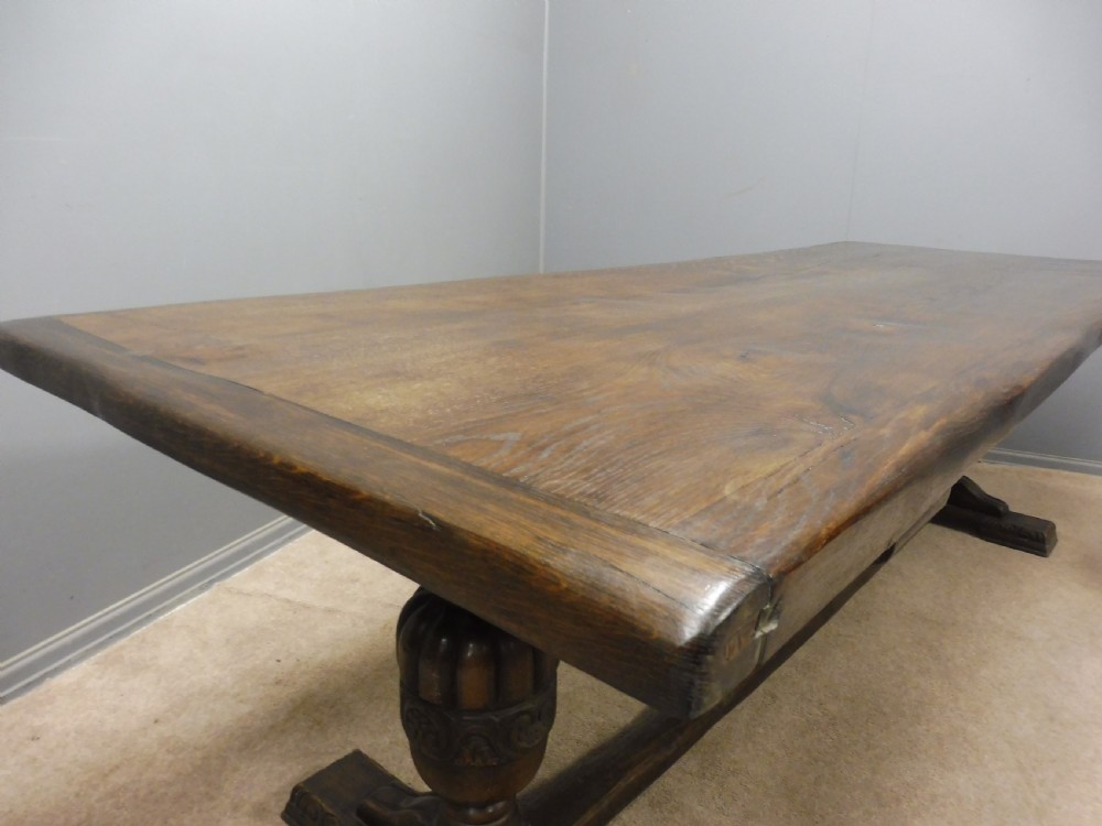 LARGE OAK REFECTORY TABLE CIRCA 1900 View XI