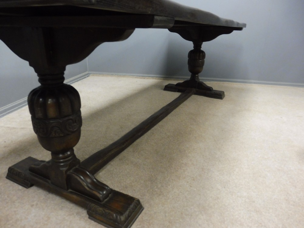 LARGE OAK REFECTORY TABLE CIRCA 1900 View XII